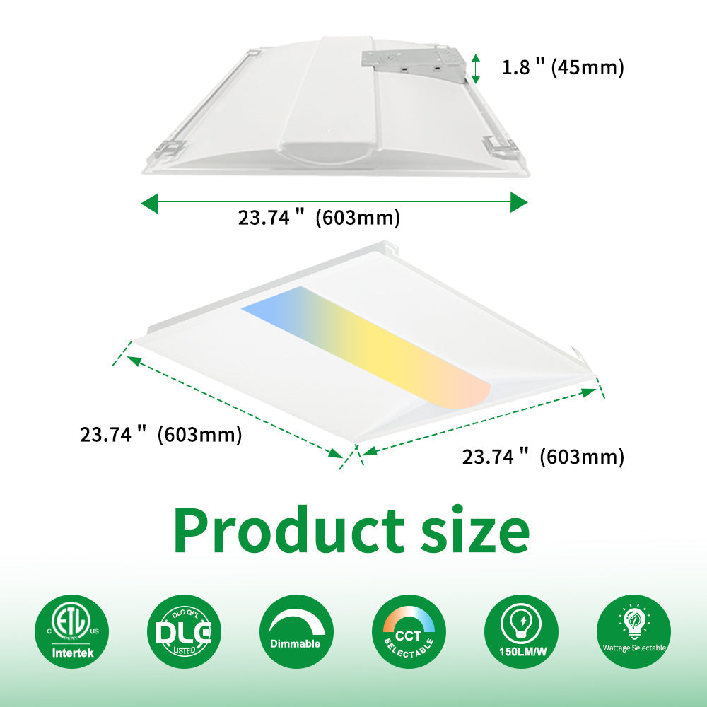 Synvolt Lighting 2x2 LED Troffer Light with Emergency Battery